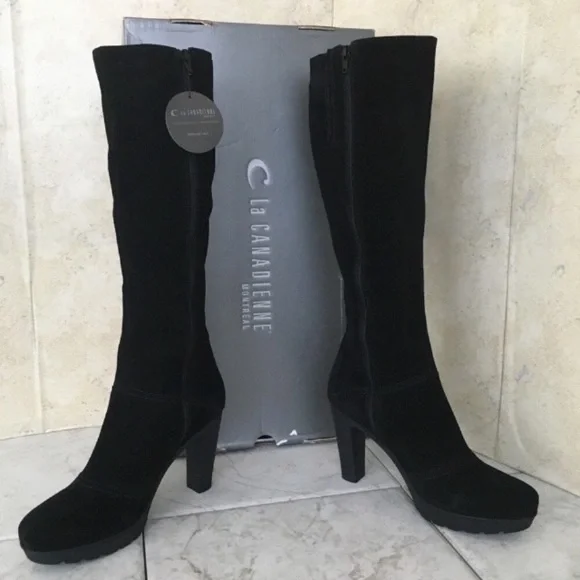 La Canadienne Black Suede Waterproof Boots Women’s Size 9.5 Medium